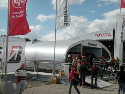 Zeltkonstruktion Formel1-Stand Bridgestone 2008
